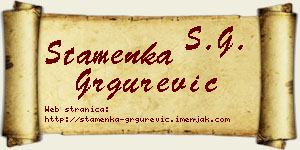 Stamenka Grgurević vizit kartica